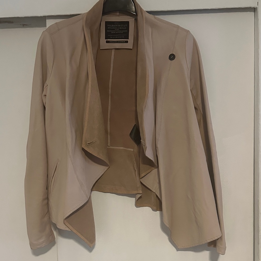 All Saints Women's Beige Draped Blazer